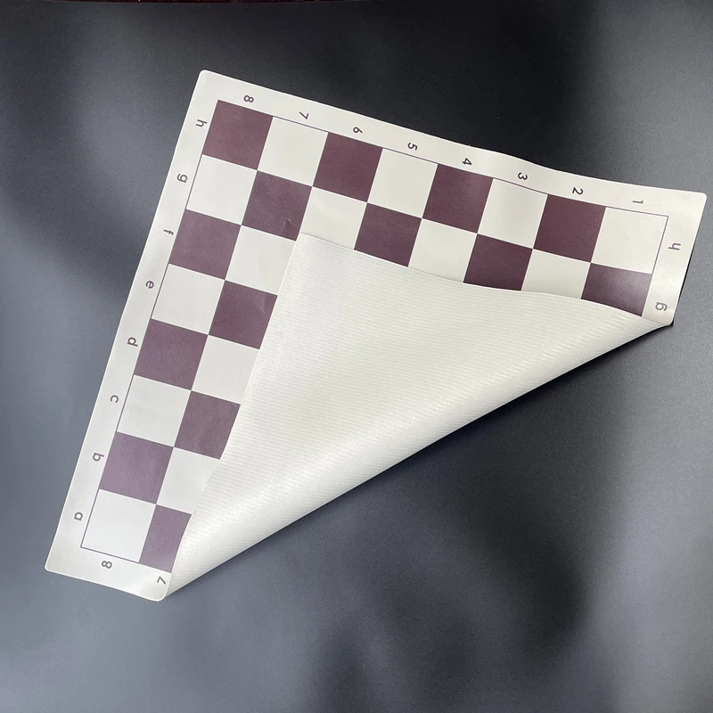 

Портативная подвижная шахматная доска из мягкого полиуретана кофейного цвета, стандартная игровая доска 34 см/13,4 дюйма