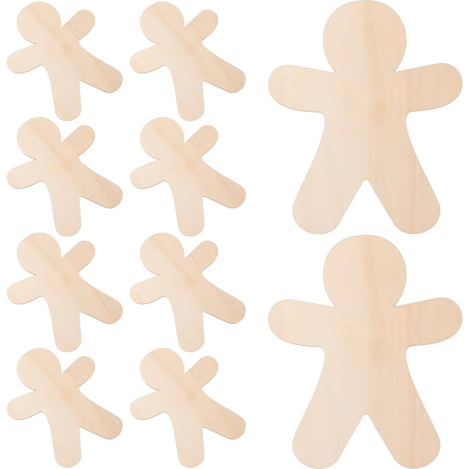 

10pcs Wooden Christmas Tree Decorations Gingerbread Cutouts Unfinished Diy Ornaments For Xmas Crafts Centerpieces Holiday Decor