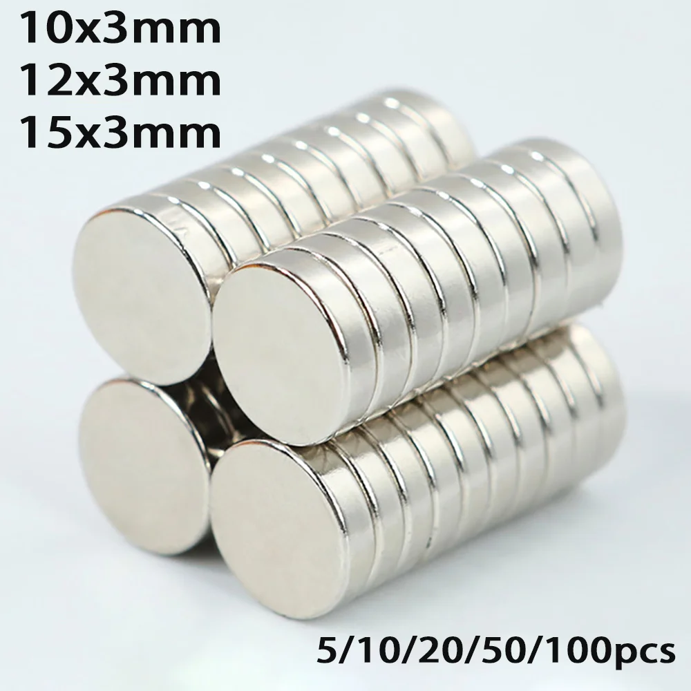

Permanent Magnets 10/12/15x3mm Super Strong Neodymium Magnets 5/10/20/50/100pcs Rare Earth Magnet Cubes for Home and Kitchen