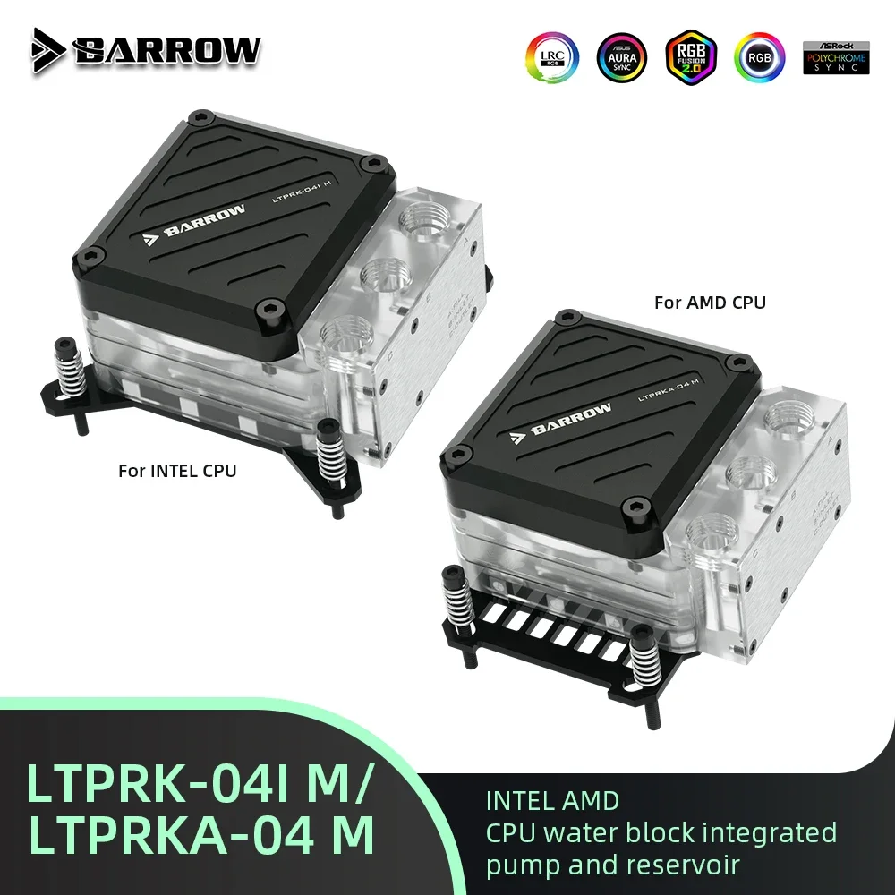 Barrow CPU Cooler LTPRK-04I M/LTPRKA-04 M Pump Reservoir Liquid Block All-in-one for LGA115X 1200 1700 AM4 Water Cooled System