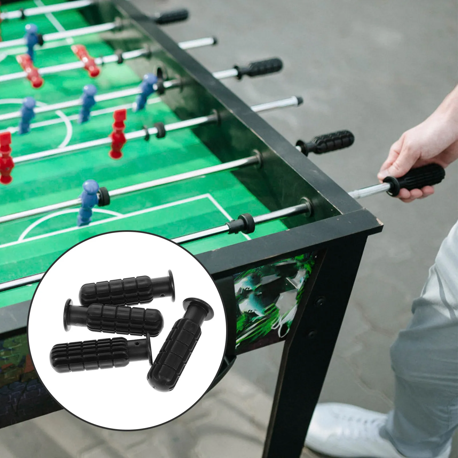 

4Pcs Table Football Replacement Handles Sturdy Foosball Grips PVC Material Anti-Slip Comfortable Grip for Soccer Machine