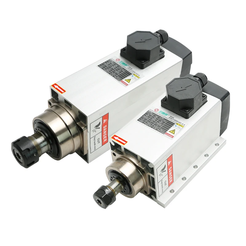 Hongyang Air Cooled CNC Router Spindle Motor Kit GDZ-4.5 4.5KW ER32 Collet Four Bearings Includes Inverter Holder Bracket