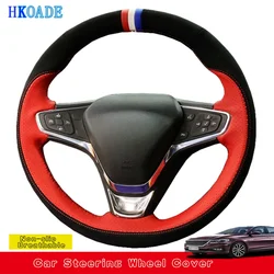DIY Hand-stitched Black Soft suede Leather Car Steering Wheel Cover For Chevrolet Malibu XL 2016-2019 Equinox 2017 Opel Ampera-E