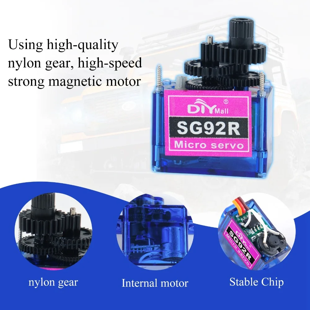 SG92R 10/20/30/40/50Pcs NEW Micro Analog Servo Motor DC4.8-6V 180/270/360 Degree For Rc Helicopter Plane Boat Car Airplane Model