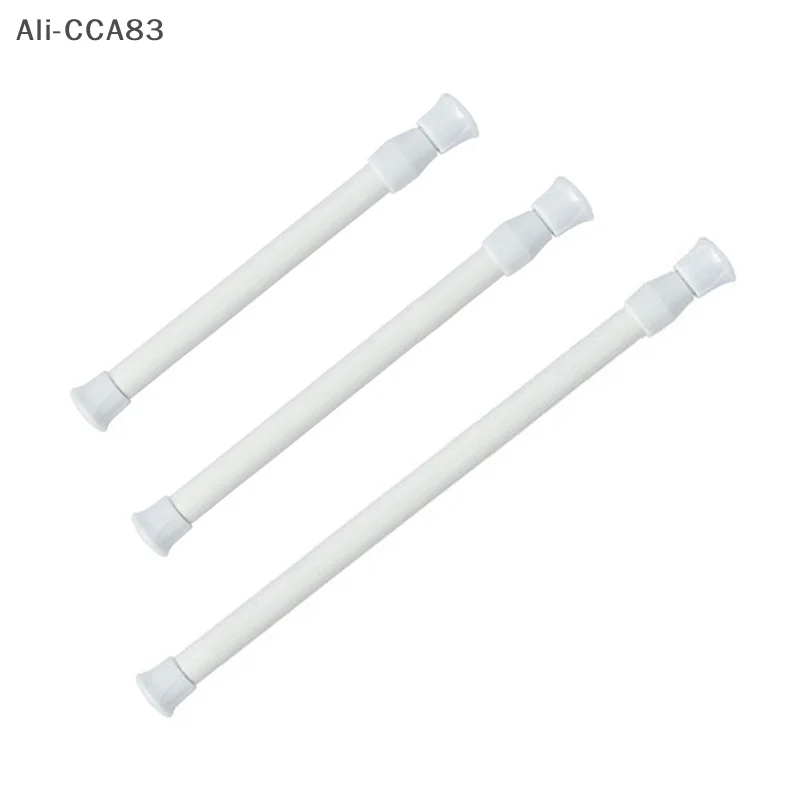 (YY)2025 1 قطعة 30-90 سنتيمتر قابل للتعديل غير اللكم قضيب تليسكوبي تركيب متعدد الوظائف تخزين صغير قضيب تليسكوبي اللون الأبيض