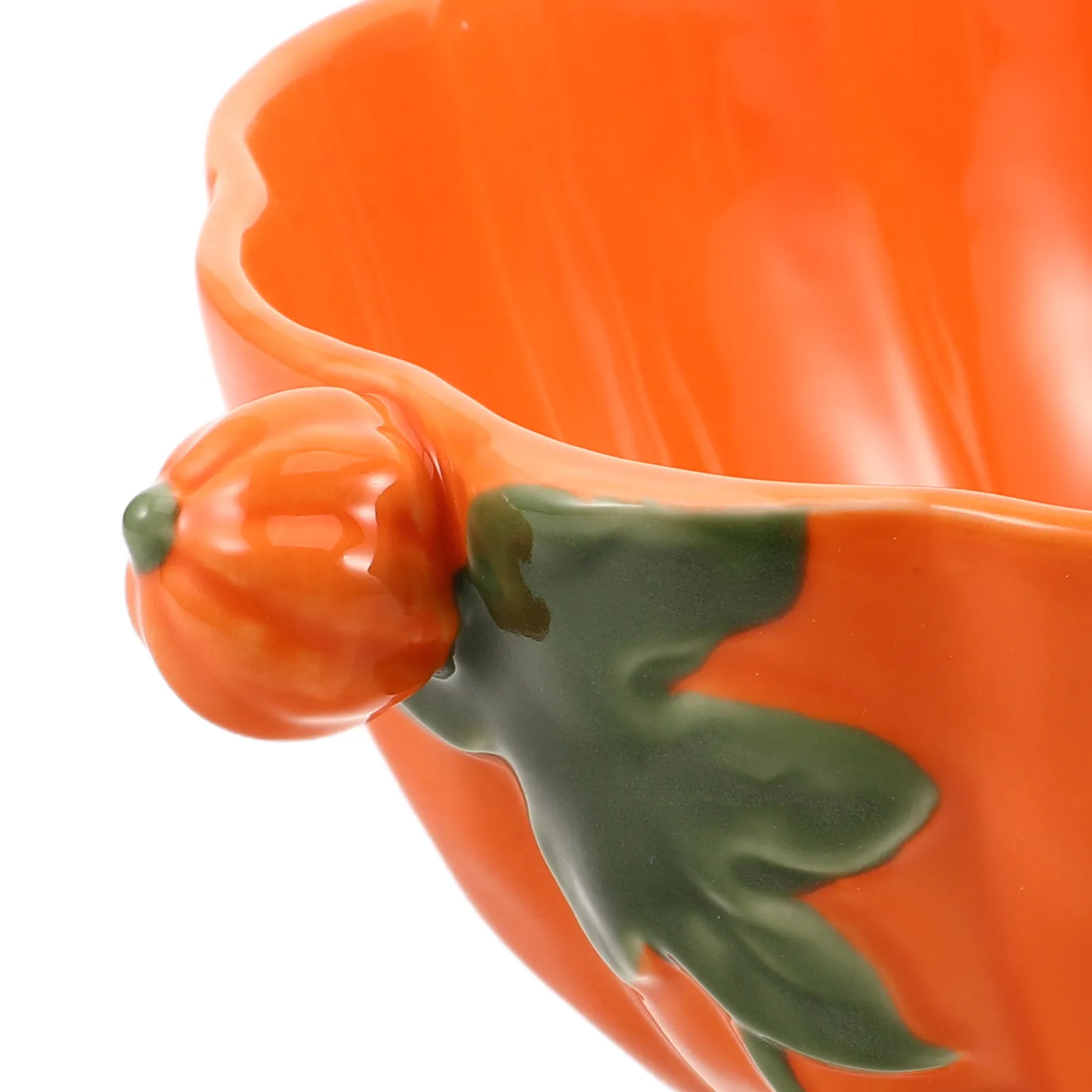Pumpkin Shaped Ceramic Soup Bowl Large 1300Ml Glazed Oven Safe Pumpkin Serving Dish for Autumn Thanksgiving Halloween Treats