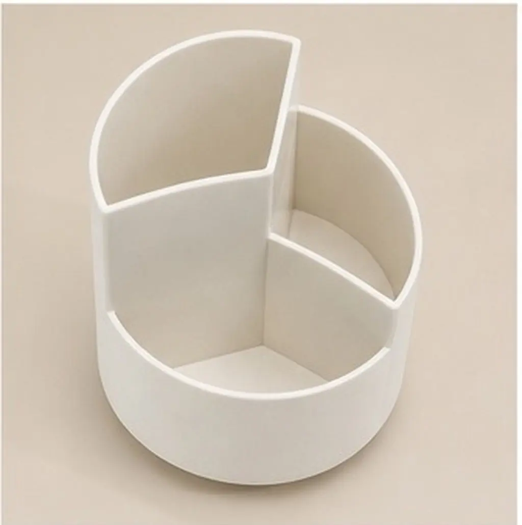 Rotating 3-Grid Desktop Pen Holder Organizer for Makeup Brushes Lipsticks Nail Polish Sundries Storage Multi Function