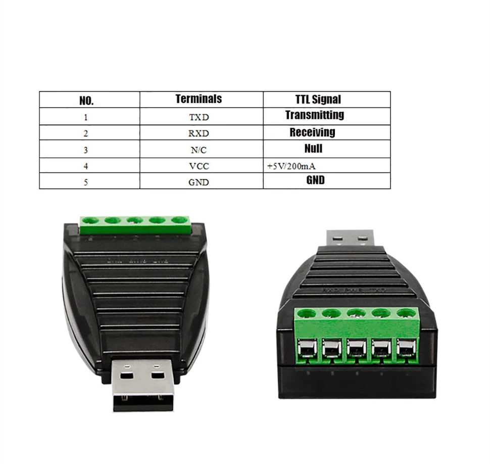 UOTEK Wholesale USB to TTL Converter USB2.0 Conversion Adapter Universal Level 5V Connector 5 Pin Terminal Block UT-8851