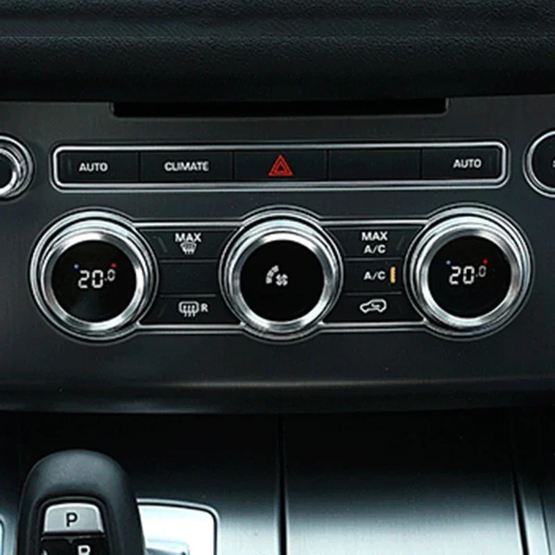 

4x Knob Covers Aluminum Alloy Silver For Land Rover Range Rover L405 4pcs Console Air Condition Knob Cover 2013-2017 NEW