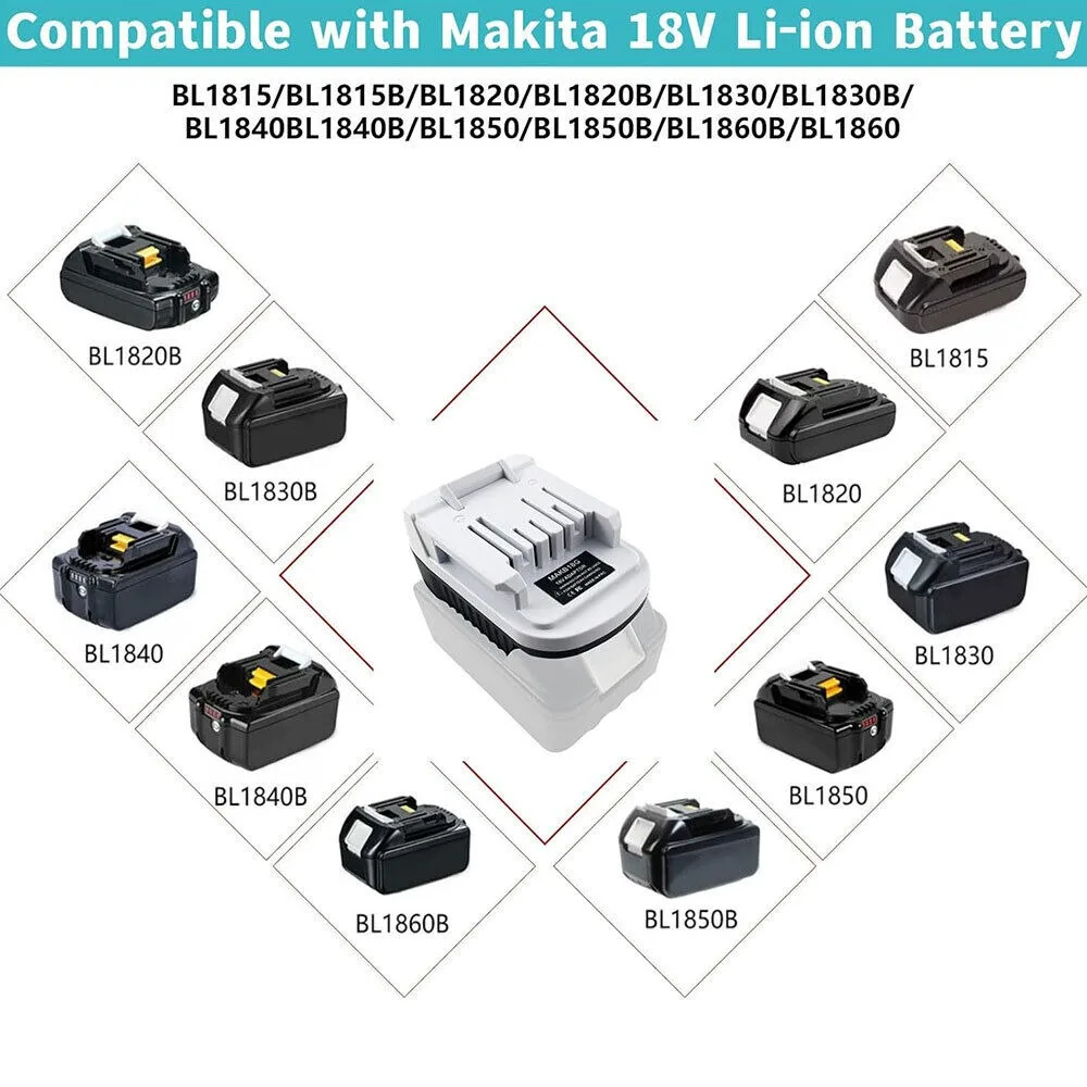 Adaptador de batería para Makita B, convertidor de batería de iones de litio de 18V, BL1830, BL1840, para herramientas de la Serie G, BL1815G, BL1811G, BL1830G