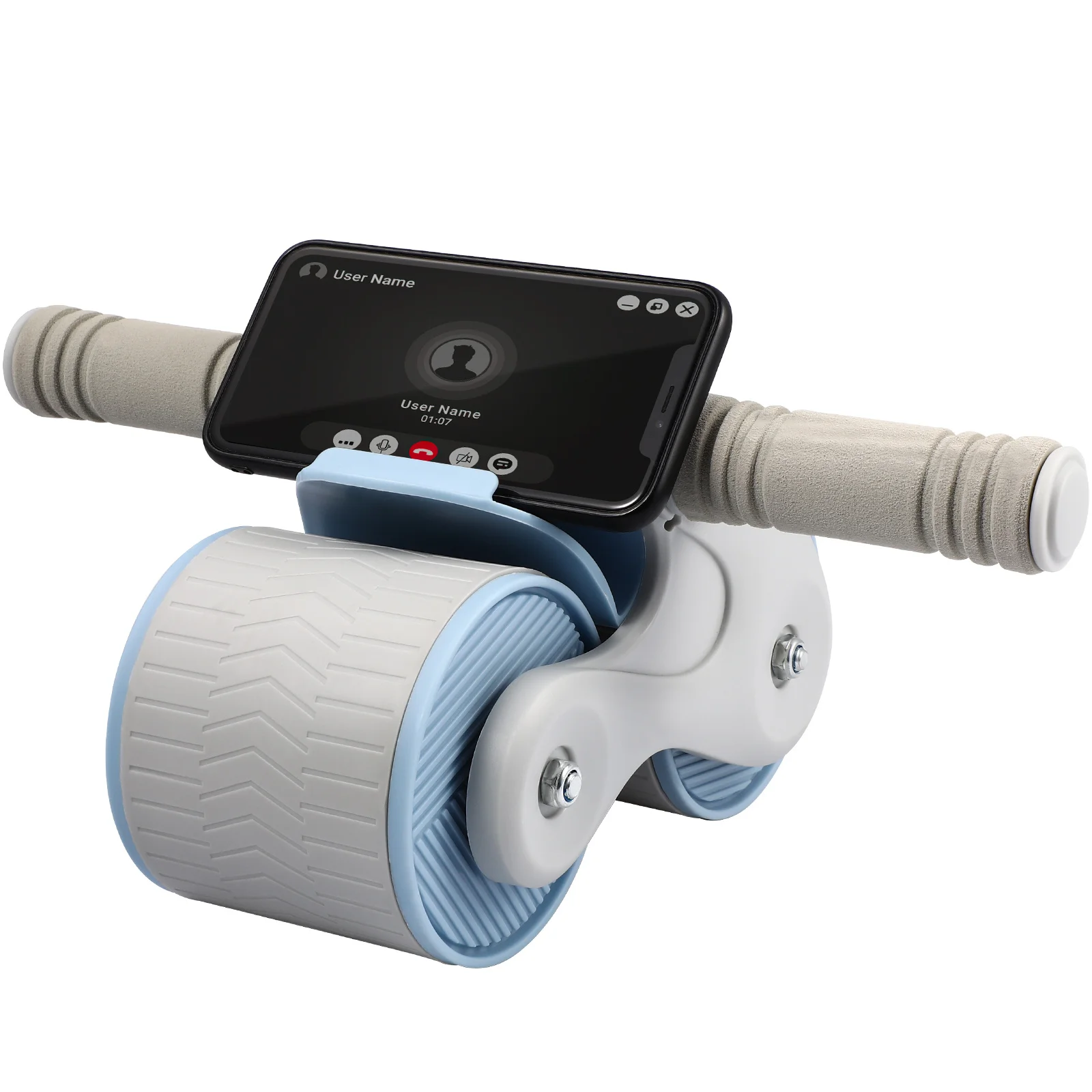 

Anti-Slip Ab Roller Wheel Automatic Rebound Enlarged Design Abdominal Workout Roller Phone Holder Intelligent Brake