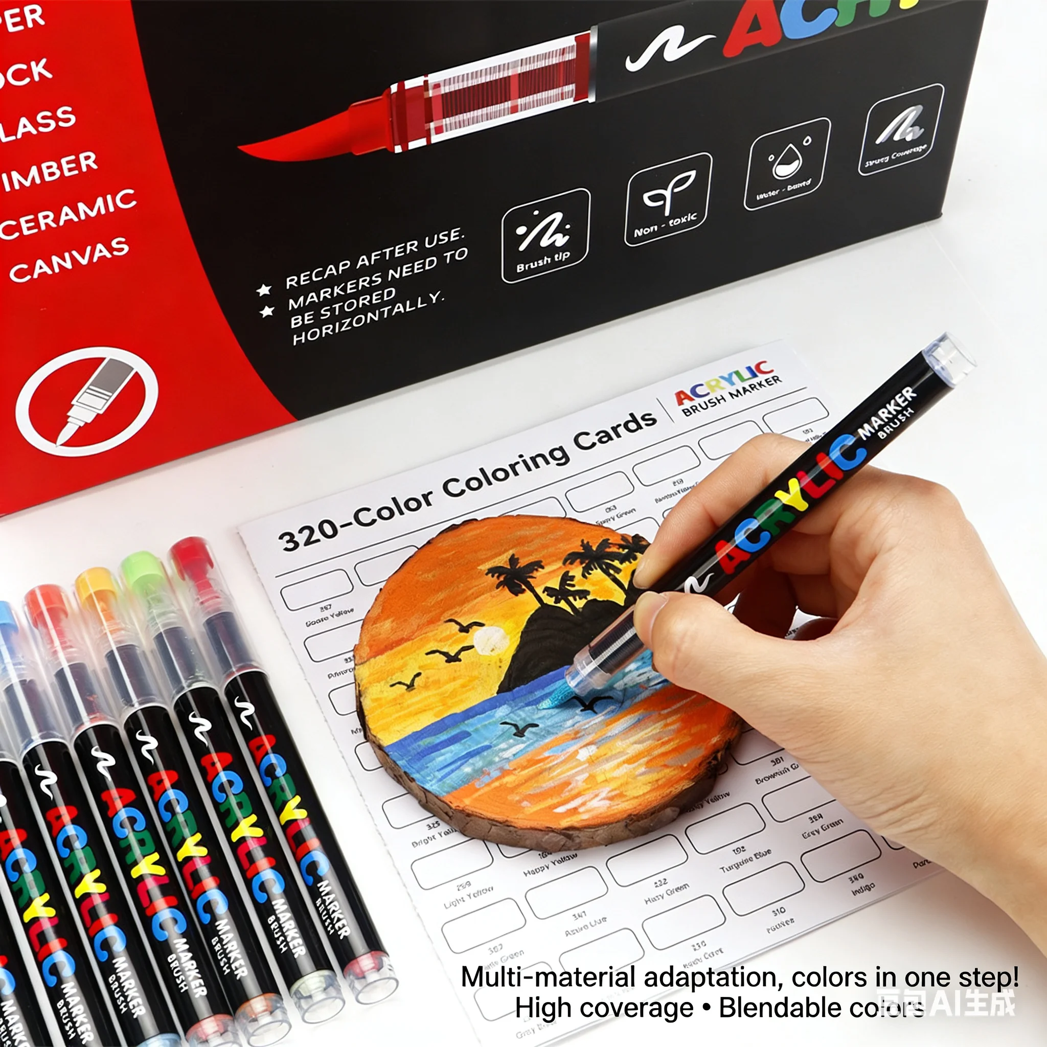320/366 colors Acrylic Paint Markers,Soft Brush Student Graffiti Painting Pens Set,Festival Gift DIY Art Markers