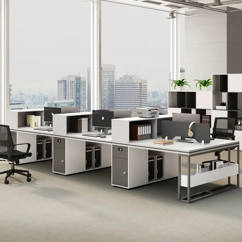 

Office desk and chair combination 2/4/6 seat simple modern office staff table furniture staff seat computer desk