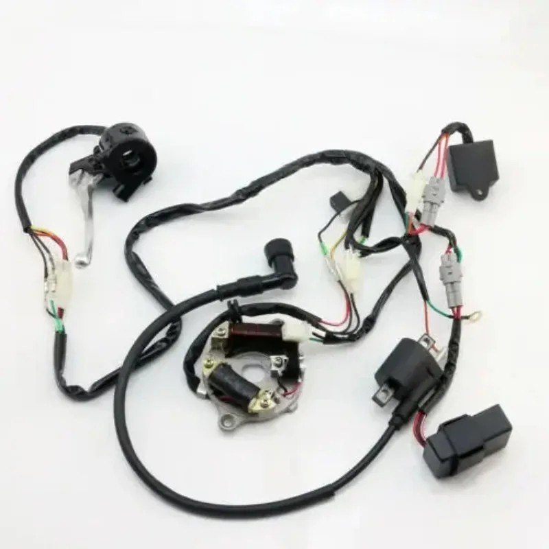 Motorcycle Dirt Bike PW50 WIRING HARNESS Loom Ignition Switch CDI Magneto Stator ASSEMBLY for PW50 Y-Zinger AFTERMARKET