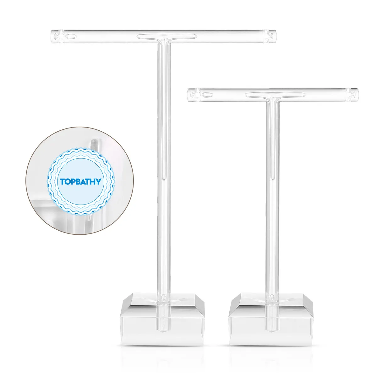 2Pcs Acrylic Earrings Display Stand T Shape Jewelry Organizer Holder for Earrings Bracelet Keys Gift T Shape Earring Display