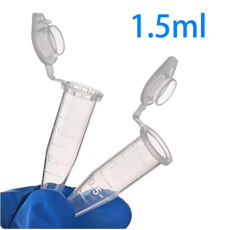 

500 pieces/pack 1.5ml with pointed bottom centrifugal tube ep tube with lock buckle explosion-proof and scale