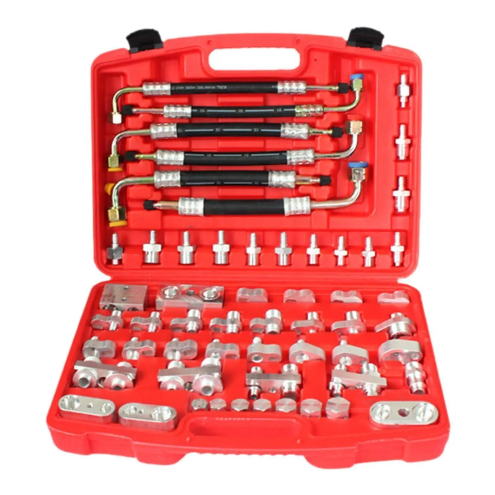 56Pcs Automotive Air Conditioning Detection Kit Air Conditioner Tester Kit Repair Tools for Trucks Car Vehicle Excavator