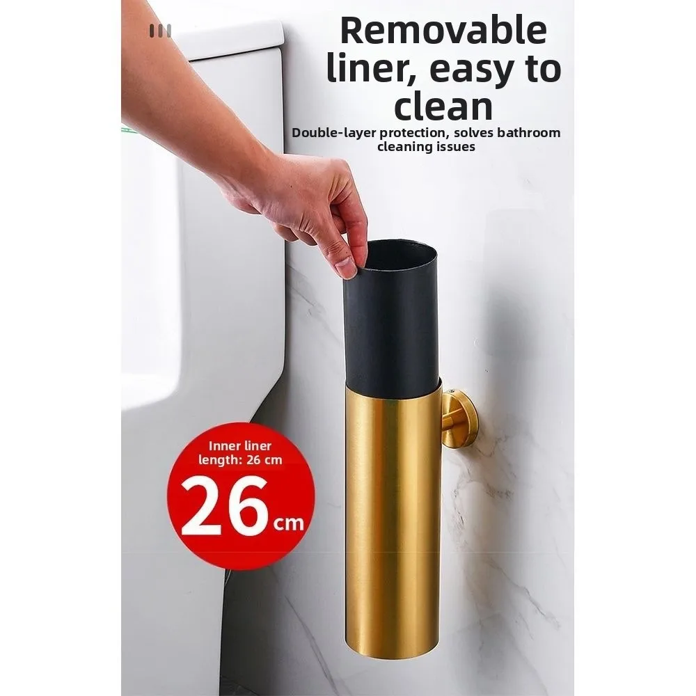 Stainless Steel Toilet Brush with Base No Drill Wall Mounted Toilet Cleaning Brush Splash Proof Odor-Resistant Toilet Brush Set