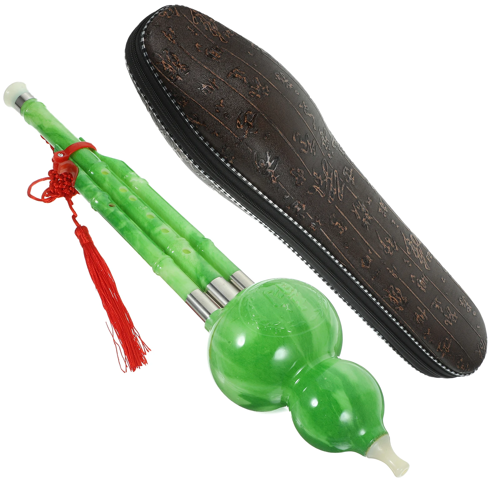 

Seven Hole Cucurbit Flute Smooth Resin Wood Hulusi Kids Adults Wind Instrument Bright Color Design Elegant Look