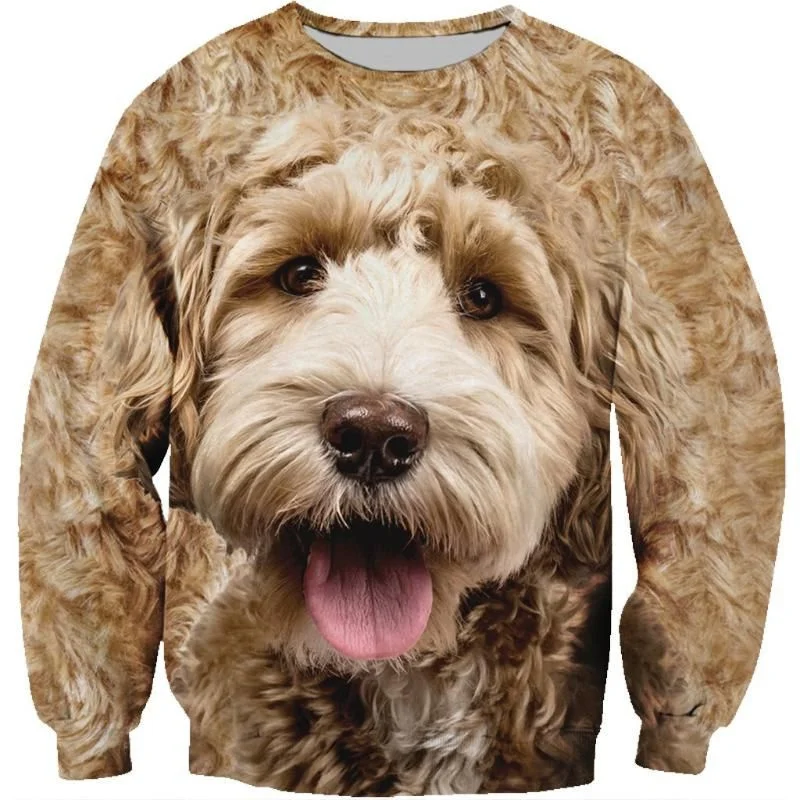 

Fashion Cute Dog Graphic 3D Printed Men's Round Neck Hoodie Pets Dog Graphic Tops Autumn Casual Long Sleeve Hoodless Sweatshirt