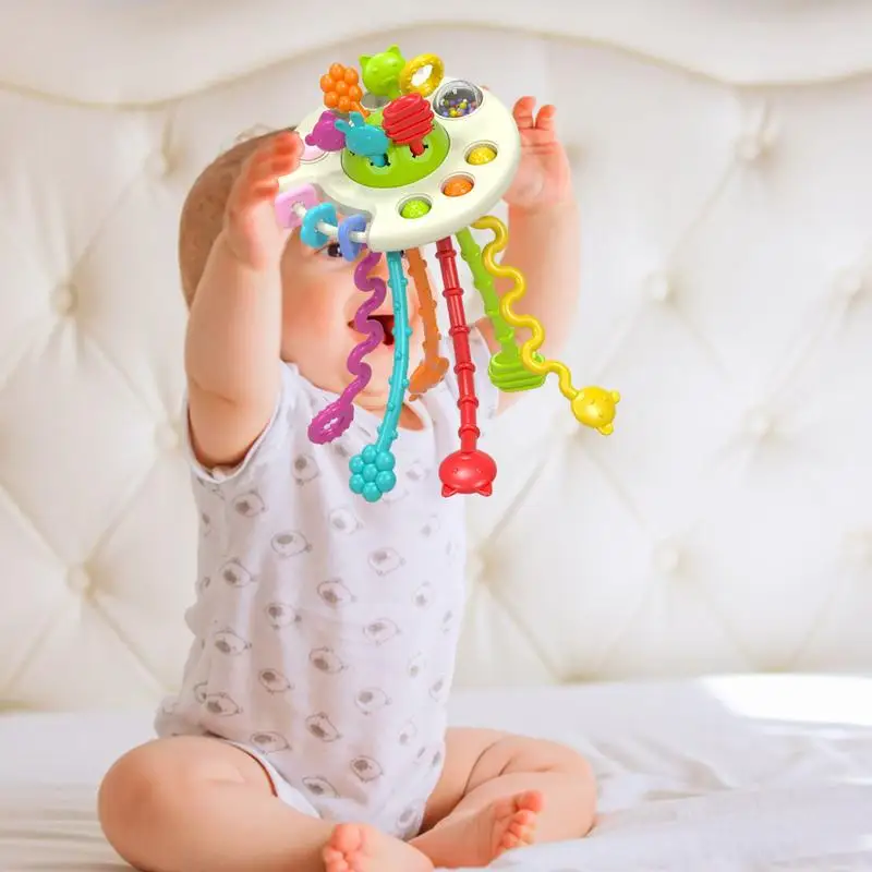 Toddler Pull String Activity Toy Sensory Skill Toy For Kids Portable Reusable Educational Motor Skills Toy Teething Aid For Boys