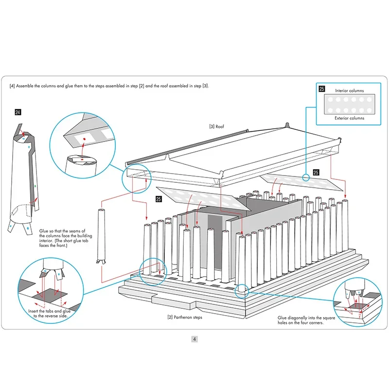 Griechenland Parthenon Tempel Mini 3D Papier Modell Haus Papercraft DIY Kunst Origami Gebäude Teenager Erwachsene Handgemachte Handwerk Spielzeug QD-163