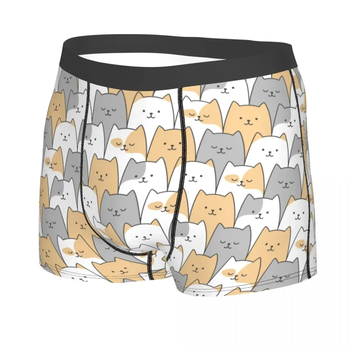 Custom Funny Cute Cats Pattern Boxers Shorts Men's Briefs Underwear Funny Underpants