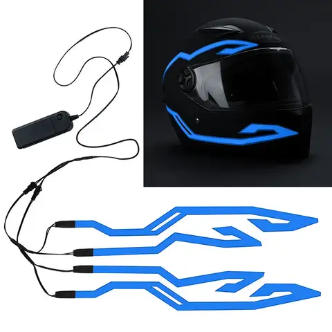 Motorcycle Helmet Cold Light Strip Warning Lights Bike Helmet Strip Motorcycle Night Riding Decoration Accessories