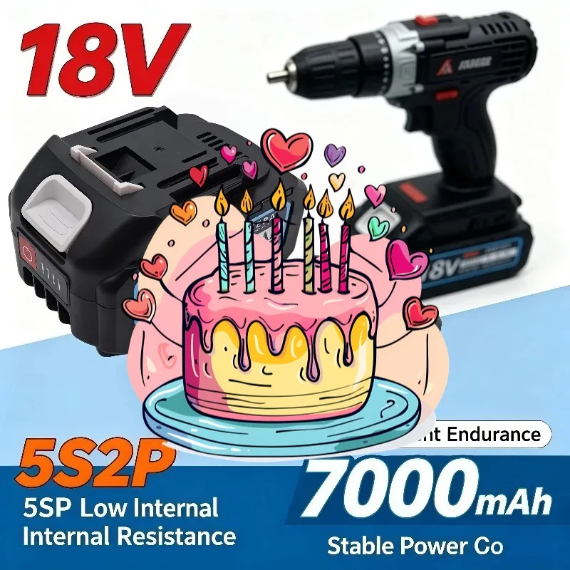 5S2P 18V 7000mAh Compatible Battery, Low Internal Resistance, Stable Output, Long Endurance & Anti‑Overheating Performance