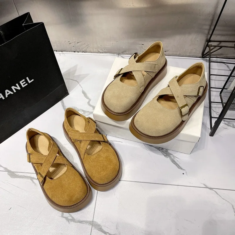 

Spring Thick-soled Loafers for Women Casual and Comfortable All-match Shoes Female Round Toe Casual Soft Sole Shoes 2025