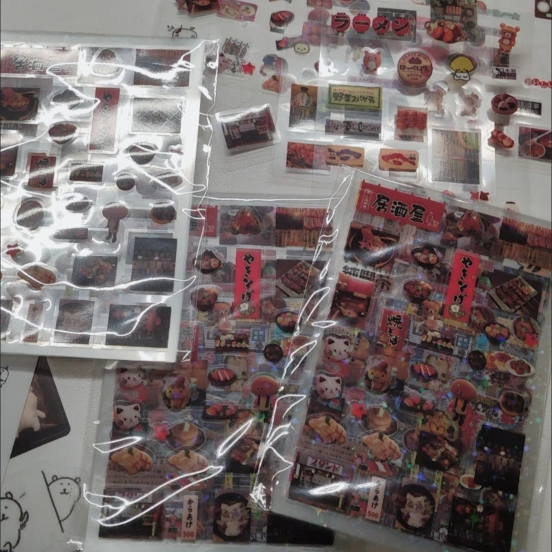 Винтажные-блестящие-наклейки-прозрачная-ПЭТ-пленка-для-скрапбукинга-и-дневников--Милые-декоративные-наклейки-топлодлеры