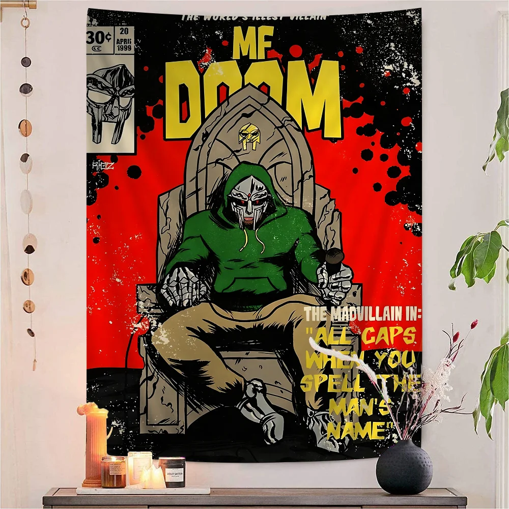 

MF DOOM Cartoon Tapestry Hippie Flower Wall Carpets Dorm Decor Art Home Decor