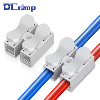 55PCS CH-2 Spring Wire Quick Connector 2p Electrical Crimp Terminals Block Splice Cable Clamp Easy Fit Led Strip