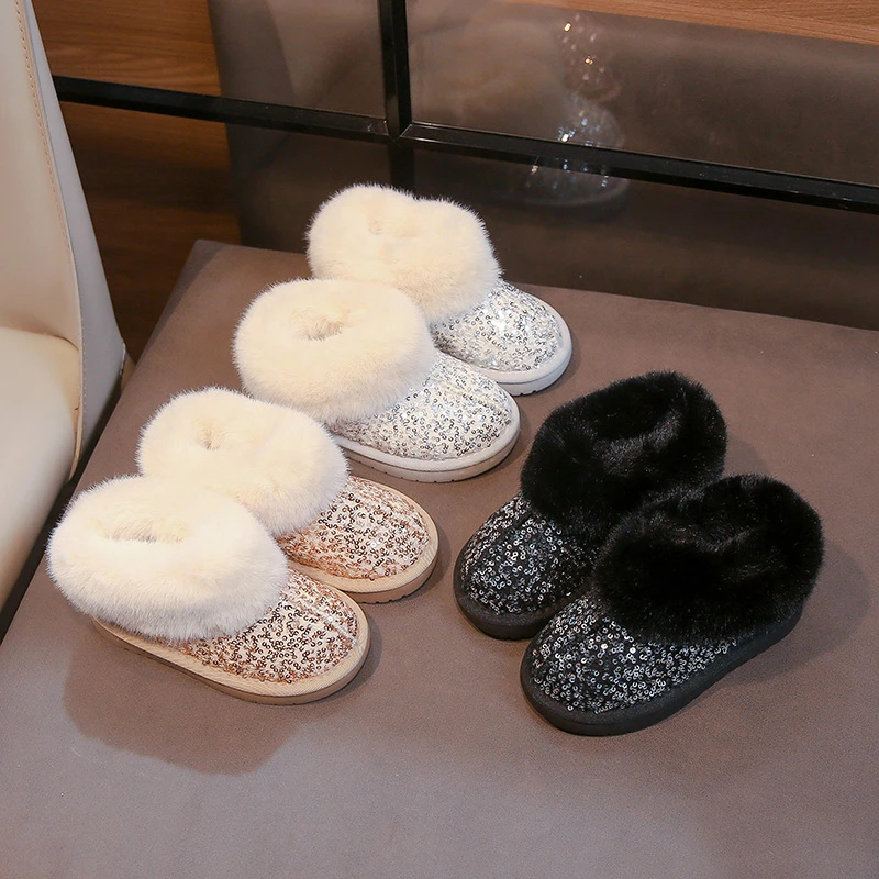 

Girls Snow Boots 2025 Winter New Thicken Warm Non Slip Casual Children's Cotton Boots Comfortable Fashion boot