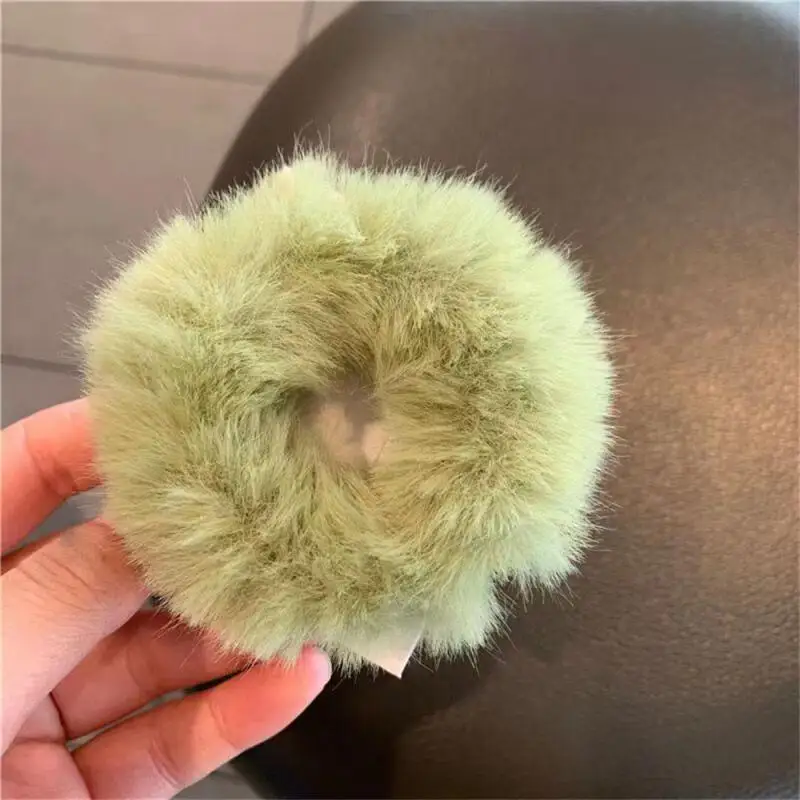 Autumn And Winter Simple Plush Hair Ring Imitation Mink Hair Rubber Tendon Tie Head Celebrity Hair Candy Color Hair Rope