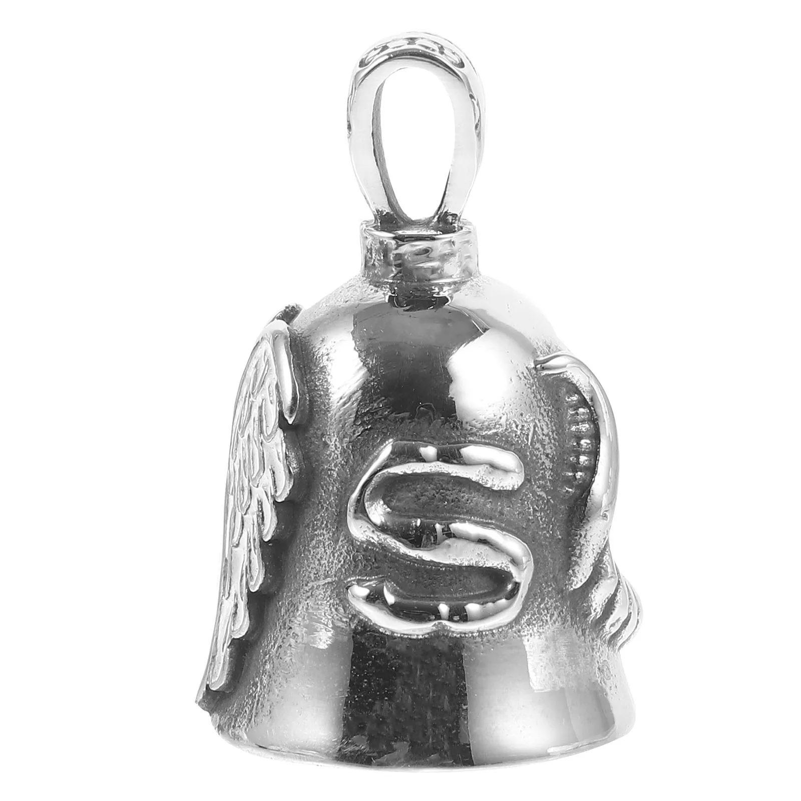 

Motorcycle Bell Keychain Stainless Keyring Vintage Angel Wings Riding Accessories Bike Bell Pendant Lucky Charm