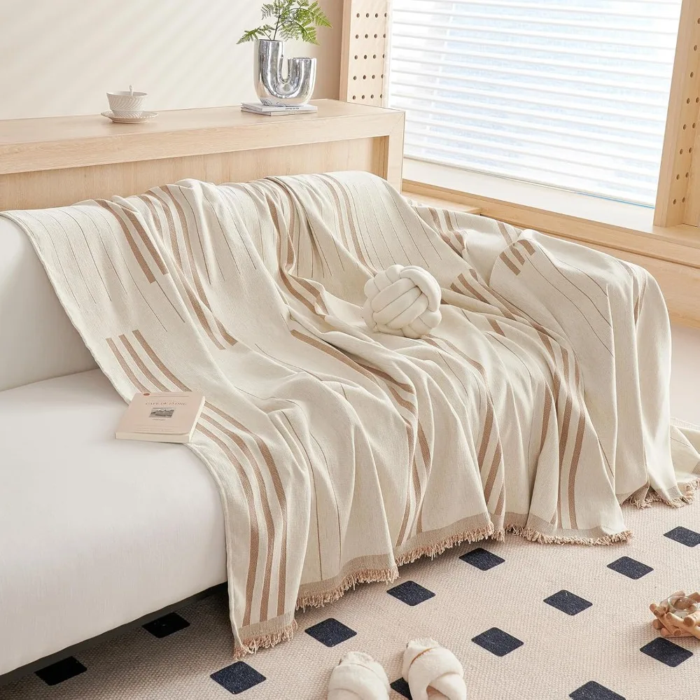 

Чехол на диван, двусторонние чехлы на диван для собак, домашних животных, бежевый, кофейный, защита для дивана на 2, подушка, диван, диван в вертикальную полоску