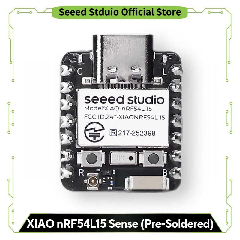 

Предварительно припаянный комплект Seed XIAO nRF54L15 Sense, IoT BLE 6,0 Thread Zigbee Matter, с микрофоном и 6-осевым IMU для датчика аудио и движения.