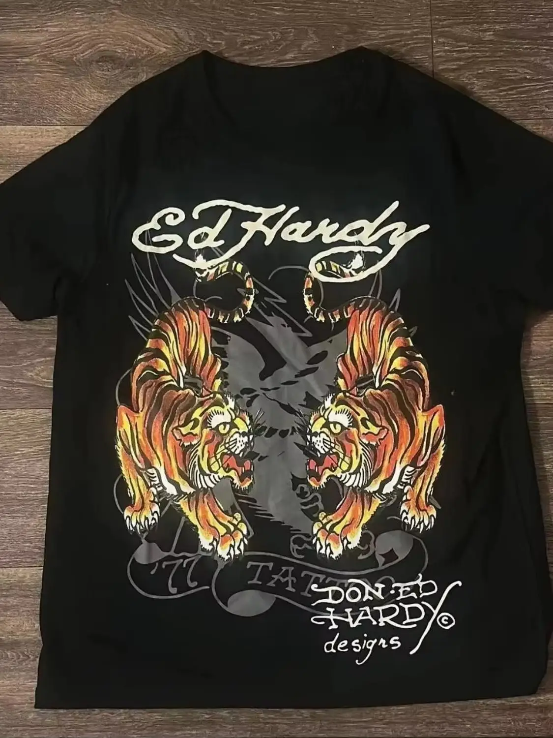 AliExpress NONE 2026 New Cotton Summer Ed Hardy Summer Y2k Clothes Man Vintage Retro Relaxing TShirt Reprint for MenT Shirt