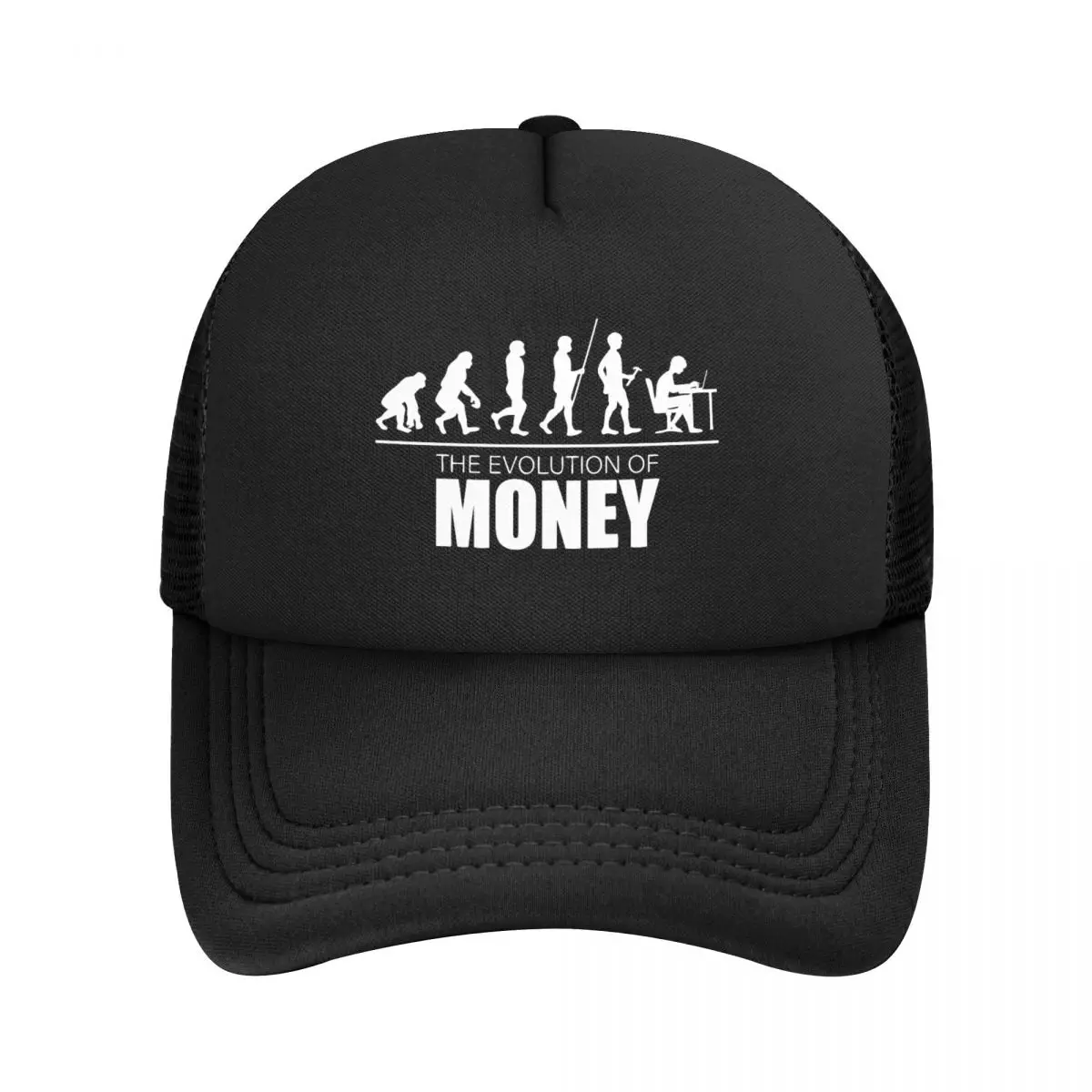 The Evolution Of Money Trucker Hat Unisex Fashion Bitcoin Crypto Btc Sun Cap Sports  Adjustable  Mesh Baseball Caps High Quality