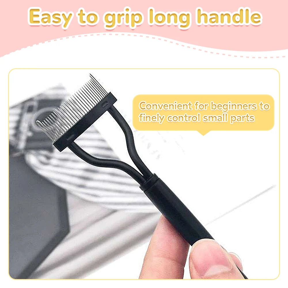 New Black Pink Eyelash Curler Metal Eyelash Brush Comb Portable Lash Separator Foldable Mascara Curl Beauty Makeup Cosmetic Tool