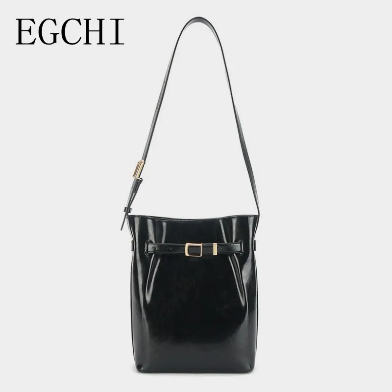 

EGCHI New Crossbody Bucket Bags for Women Single Shoulder Bag Bolsas Feminina Bolsos Mujer Oil Wax Handbags сумка женская