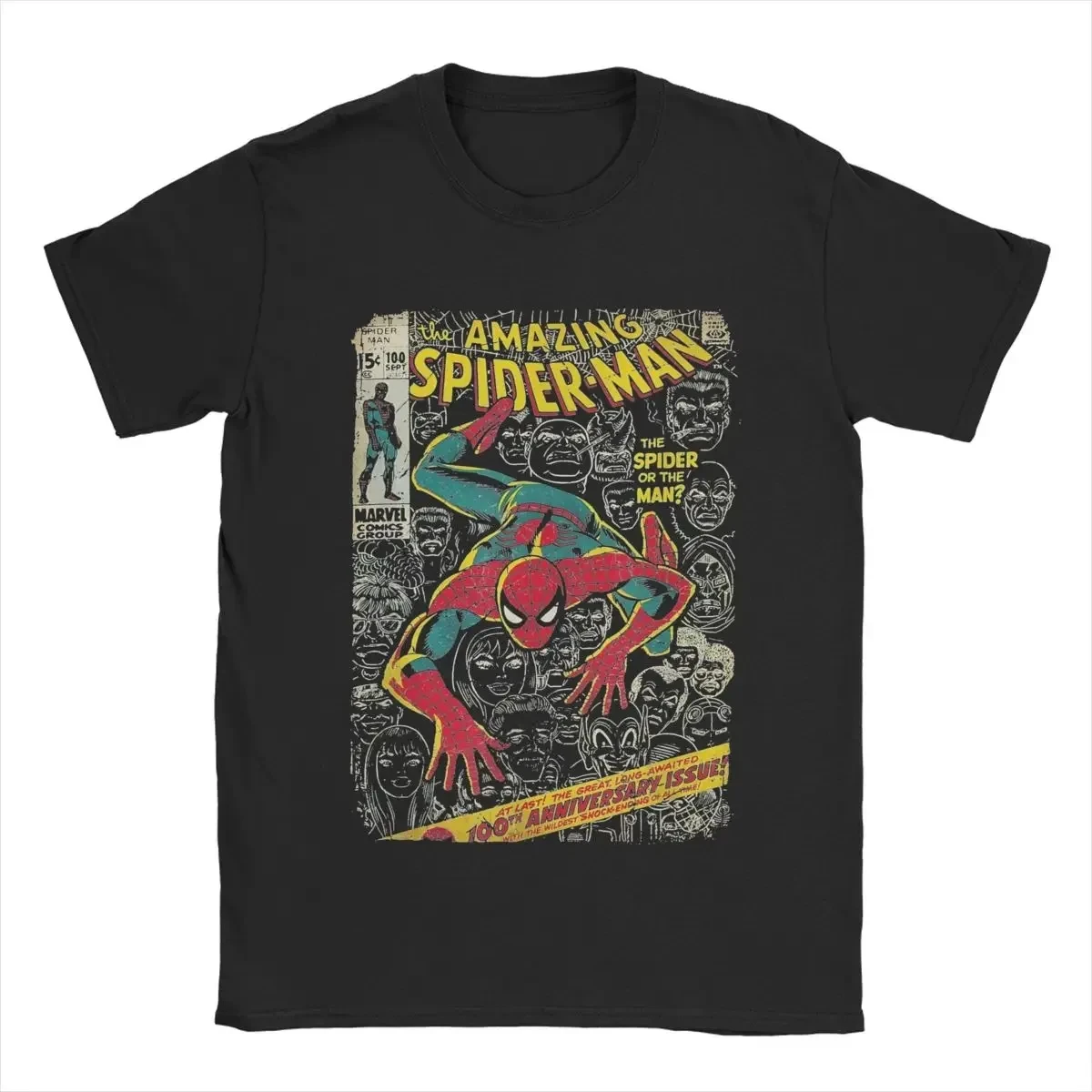 Spider Man Cartoon Commemorative Parent Child T-shirt Men\'s Cotton T-shirt Short Sleeved Top Clothing Gift Creativity