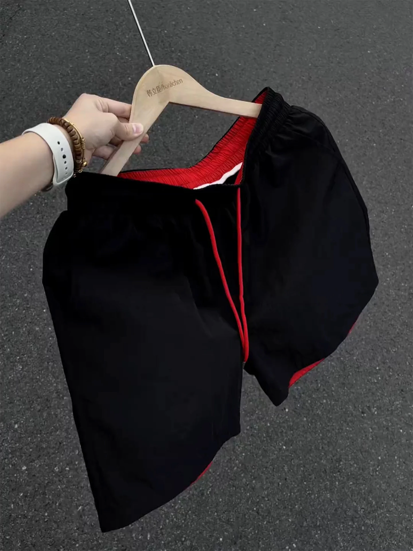 

Quick Dry Ice Silk Nylon Shorts Men's Summer Thin Sporty Casual Four-Fifths Length Pants Elastic Waist Loose Fit CleanFit