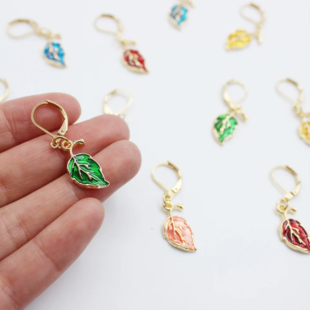 Metal Opuntia Cactus Knitting Stitch Markers, Enamel Charm Locking Crochet Pins for Sewing or Craft Accessories of DIY Supplies view 5