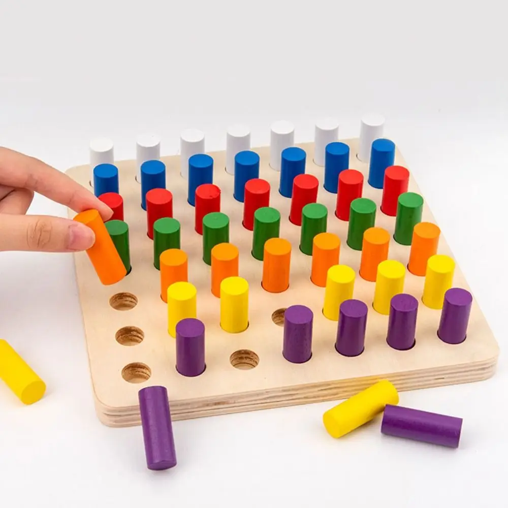 Tablero educativo cognitivo de Color de madera, juego de mesa interactivo a juego de colores, pensamiento lógico Montessori