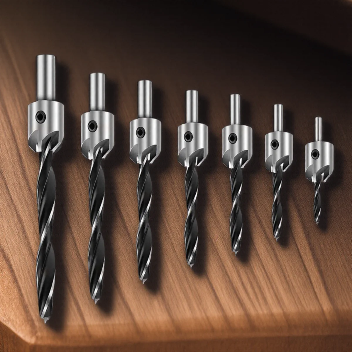 4/7Pcs Countersunk Bit Set Woodworking Drill Bit 3 Point Countersink Bit Size 3mm 4mm 5mm 6mm 7mm 8mm 10mm for Wood Metal