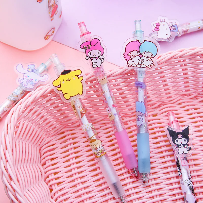 Imagem -04 - Sanrio Olá Kitty Melody Kuromi Gel Pen Grupo Kawaii Estudante Papelaria Presente Escola e Escritório 0.5 mm de Tinta 24 Pcs 48 Pcs Atacado