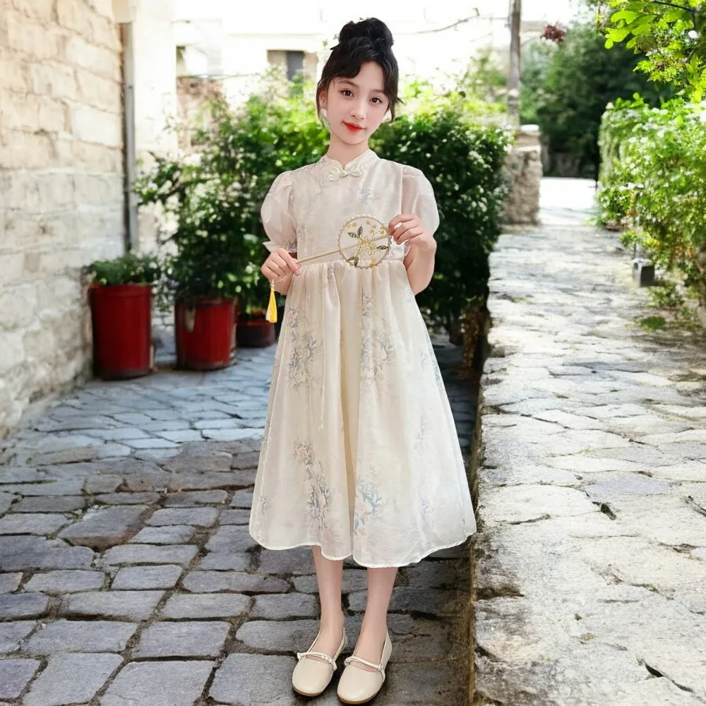 Cute Baby Girls Floral Dresses Kids Outfits Party Summer Cotton Short Sleeve Wedding Princess Costumes 5 6 7 8 9 10 12 13 Years