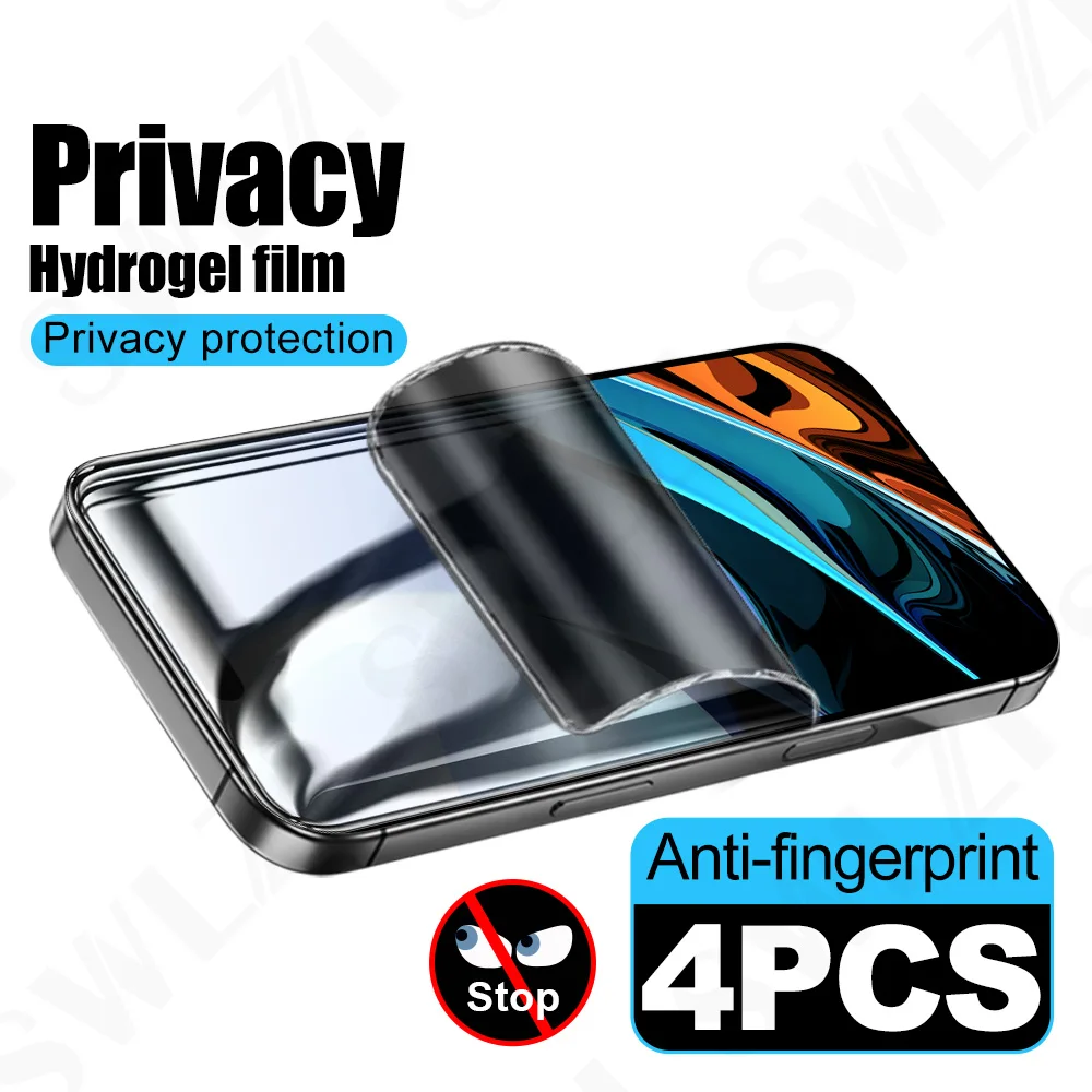 

4 шт. Защитная пленка для iPhone 17 16 Гидрогелевая пленка для конфиденциальности 15 14 Защитная пленка для экрана телефона 13 12 Не стекло Мягкое полное покрытие 11 XS